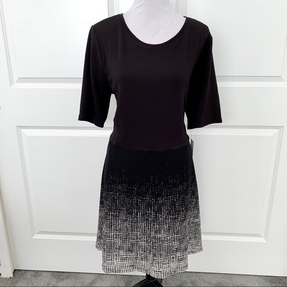 Apt. 9 Dresses & Skirts - Apt. 9 Black and White Fit & Flare Dress - XXL